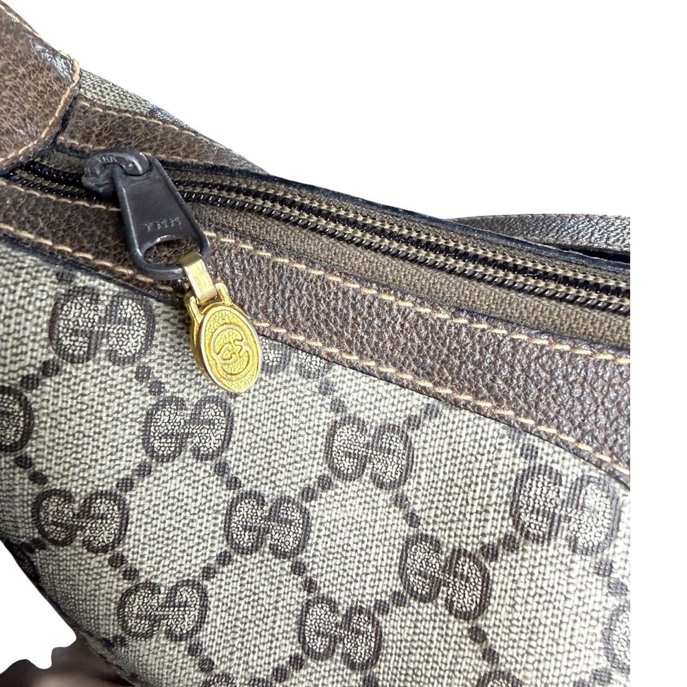 Vintage GUCCI Authentic Sherry GG Shoulder Bag Brown‎ Monogram Coated Canvas - Picture 8 of 13